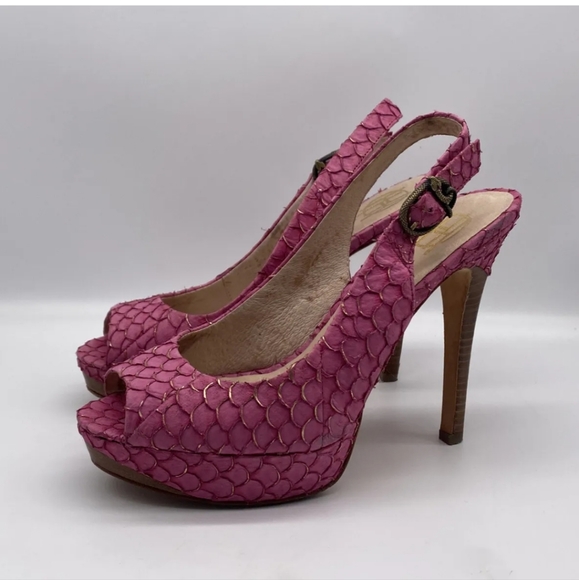 House Of Harlow 1960 Nadia Fish Scales Pink Shoes - Picture 7 of 11